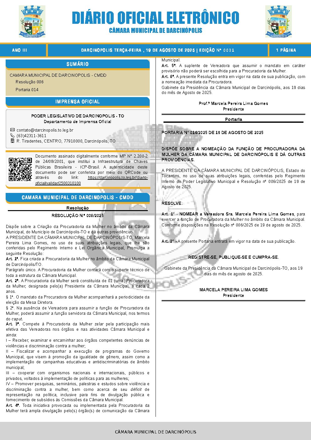 Diário Oficial - Edição 031